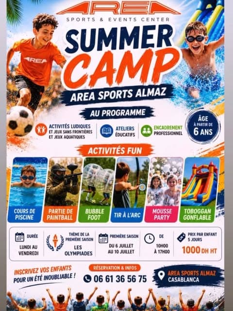 Affiche historique du Summer Camp AREA, 6 au 10 juillet 2026